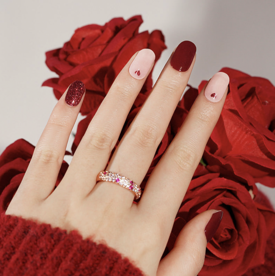 id&eacute;e ongle saint valentin coeur geeli house
