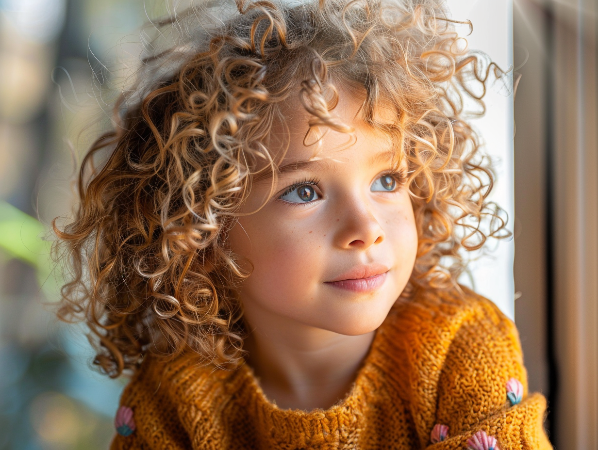 Coiffures enfants cheveux bouclés/frisés : idées tendance et soins