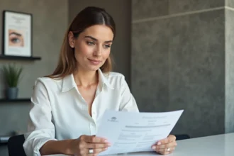 Femme en consultation dans un salon de beauté professionnel