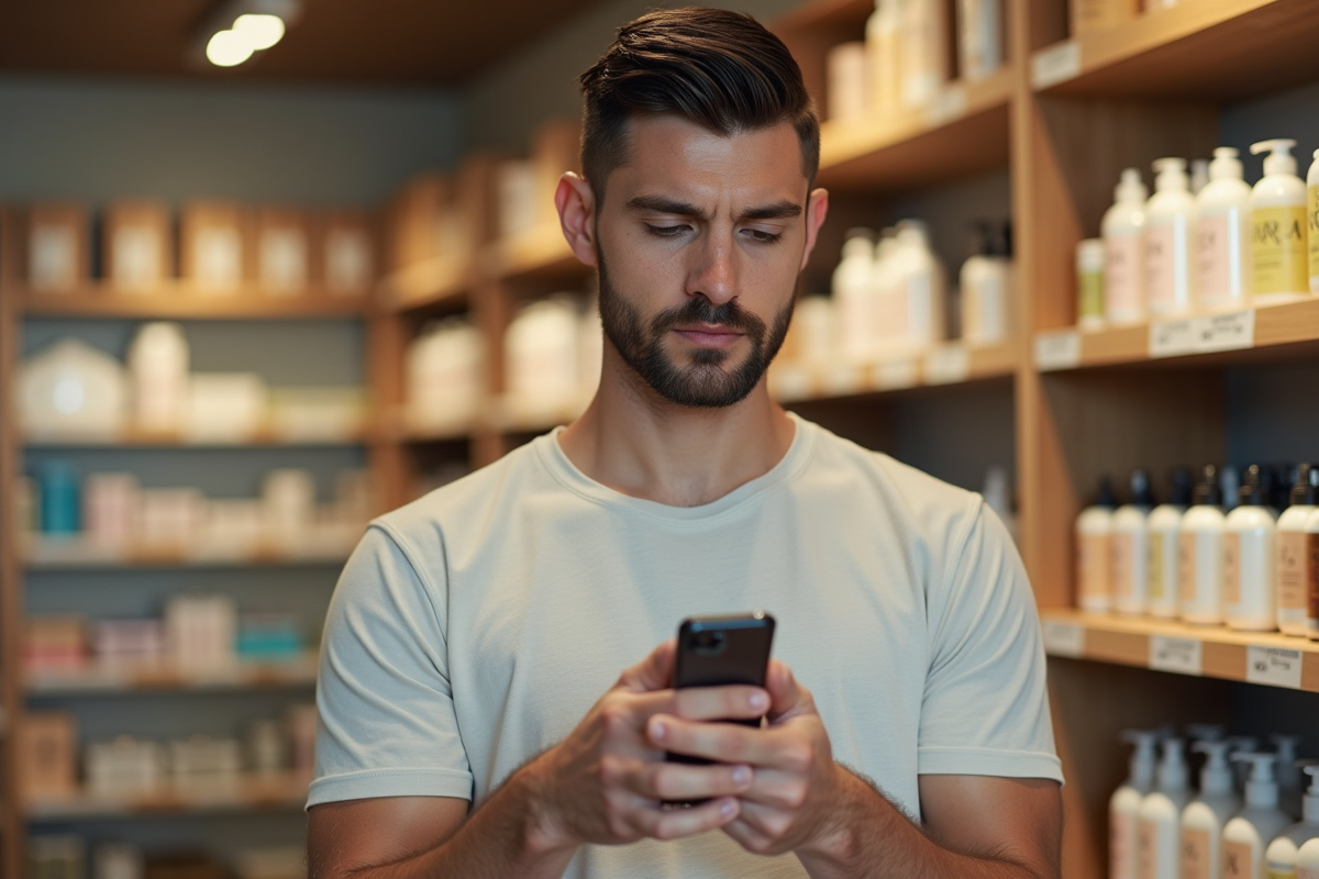 Homme lisant la liste d